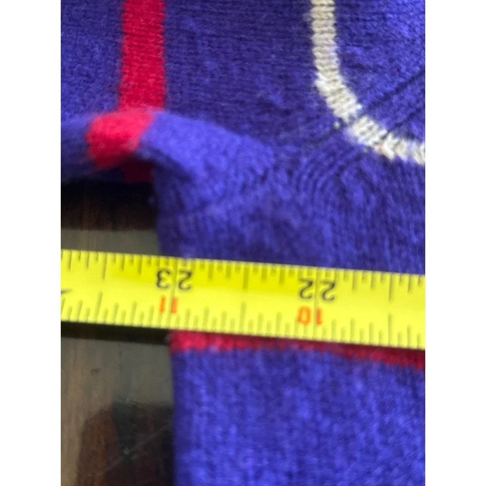J.‎ Crew Rugged Merino Wool Blend Striped Crew Neck Sweater Purple Red Mens L